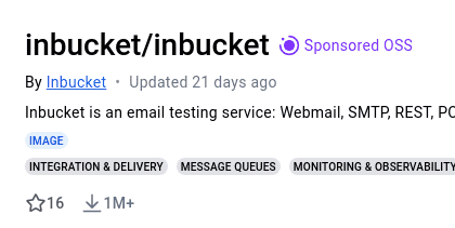 Logo et description du service Inbucket