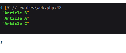 Tableau PHP Laravel affichant des articles