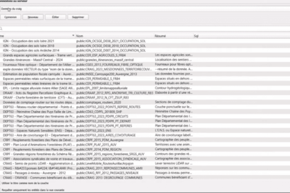 Liste de connexions serveur WFS dans QGIS