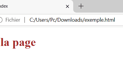 Exemple de page HTML montrant un titre