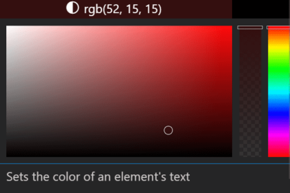 Sélecteur de couleurs RGB CSS avec nuances de rouge