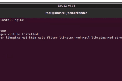 Commande d'installation de Nginx sur Ubuntu