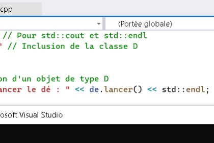 Exemple de code C++ utilisant classes