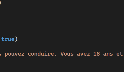 Code C# utilisant une condition if